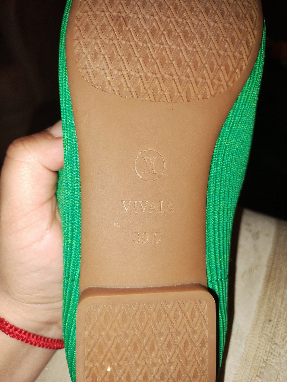 Ribbed Teal Women's Slip-On Ballet Flats - Picture 8 of 9